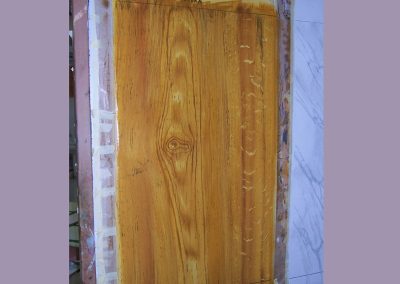 Imitación de madera de roble, tabla con nudo y tabla con gusanillo.